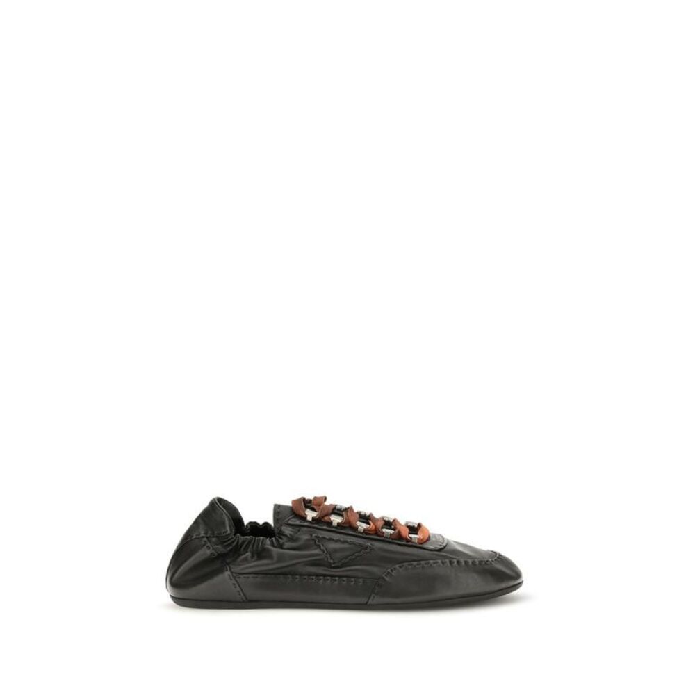 Prada Black Lamb Ovis Aries Aries Chunky Men's Sneakers